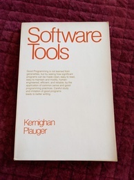 Software Tools book cover. Features orangeish text on a white background