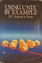 Using UNIX by Example book cover. Features a slightly tilted view of nine dodecahedra in three rows of three separated by red lines